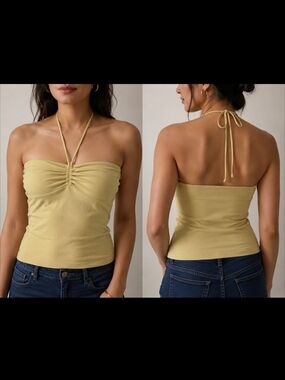 ANN TAYLOR LOFT - SIZE L Ruched Halter Top